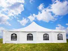 White banquet tent.